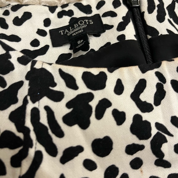 Talbots Petite black and white Dalmatian print sleeveless dress size 8 petite - Picture 2 of 3